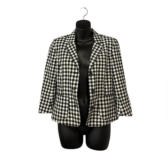 NWOT, Le Château, Black & White Gingham Blazer, Size XS - Picture 6 of 10